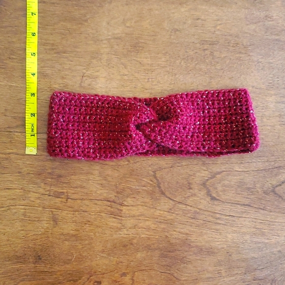 Sparkly burgundy handmade twist headband - Picture 2 of 2